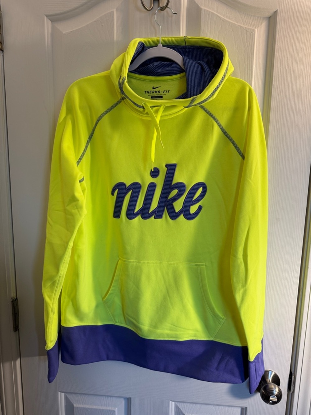 Nike Neon Yellow & Purple Therma-Fit Pullover Hoodie